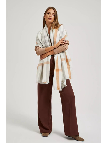 Moodo Шал на квадратчета в перлен цвят Moodo
