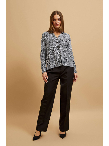 Moodo Риза с V-образен деколте в черно и бяло Moodo