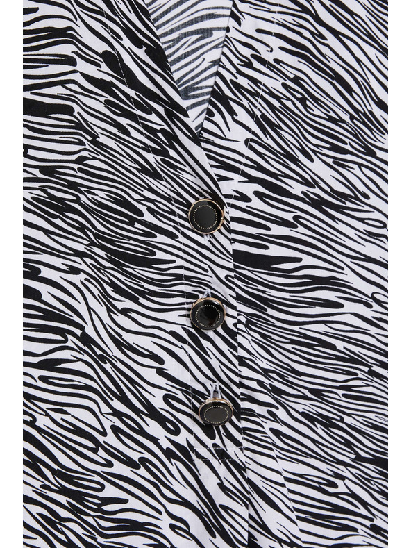 Moodo Риза с V-образен деколте в черно и бяло Moodo