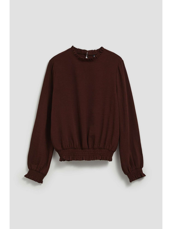 Moodo Едноцветна кафява риза Moodo