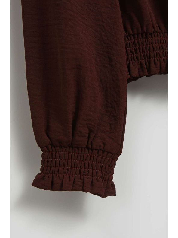 Moodo Едноцветна кафява риза Moodo