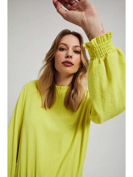 Moodo Едноцветна риза в лимоновозелено Moodo