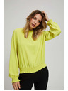 Moodo Едноцветна риза в лимоновозелено Moodo