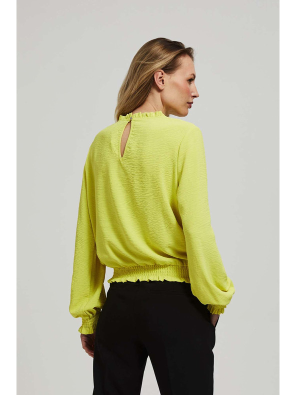 Moodo Едноцветна риза в лимоновозелено Moodo