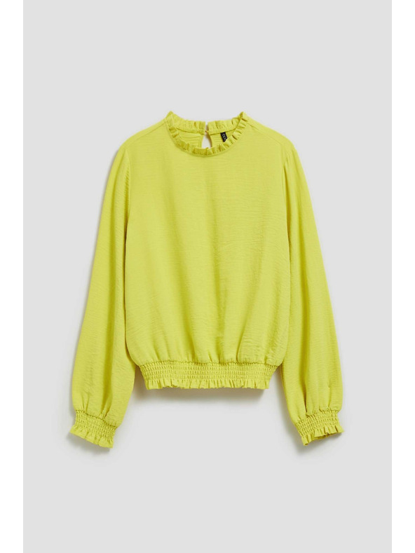 Moodo Едноцветна риза в лимоновозелено Moodo