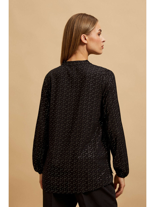 Moodo Черна риза с V-образен деколте Moodo