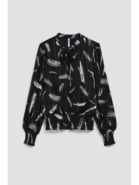 Moodo Черна риза Moodo с вързан деколте