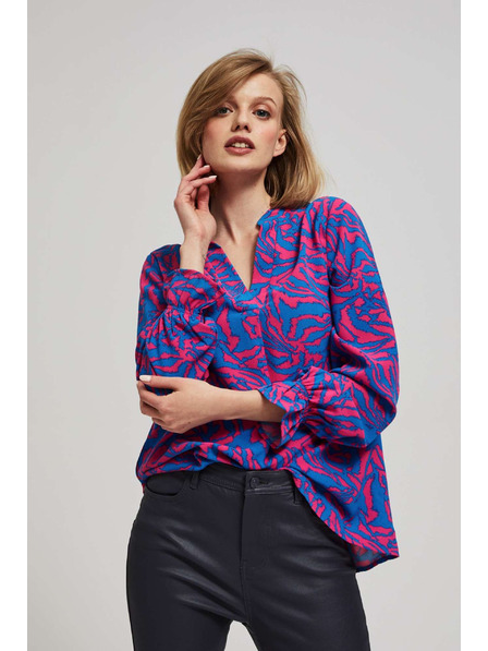 Moodo Риза с V-образен деколте в цвят фуксия Moodo