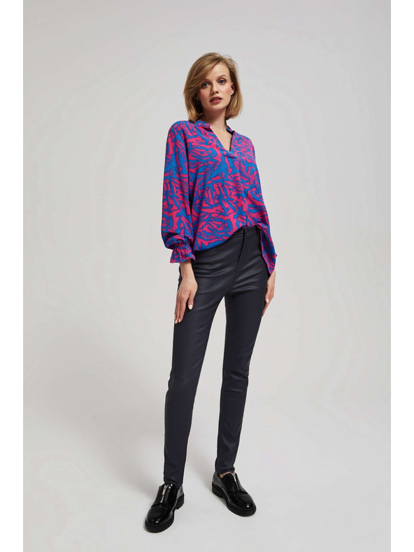 Moodo Риза с V-образен деколте в цвят фуксия Moodo