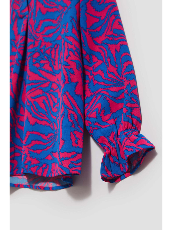 Moodo Риза с V-образен деколте в цвят фуксия Moodo