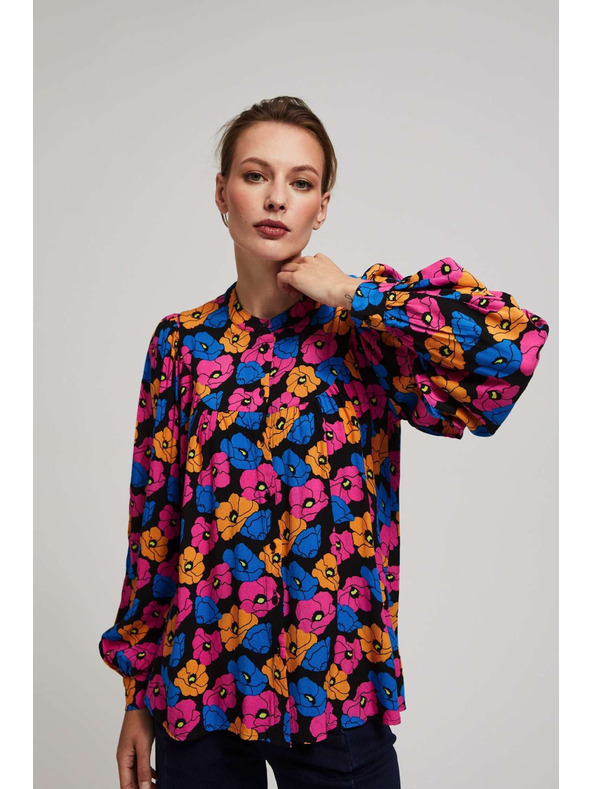 Moodo Черна цветна риза Moodo