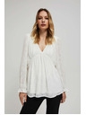 Moodo Бяла риза с надиплени ръкави Moodo