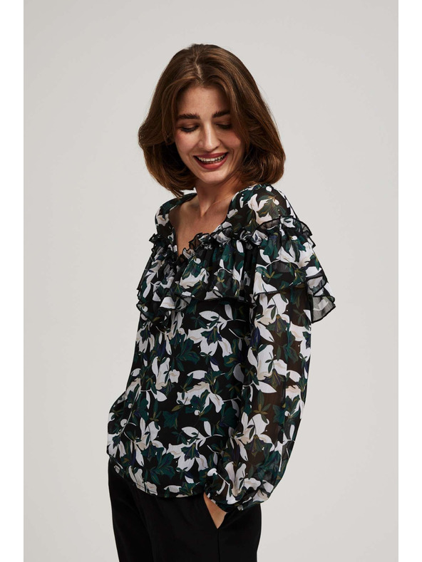 Moodo Риза с волани и цветен принт Moodo