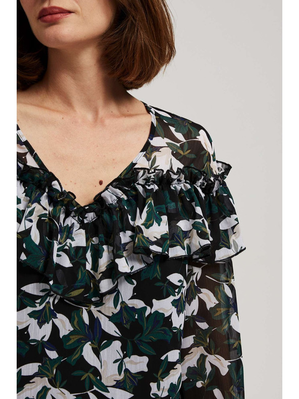 Moodo Риза с волани и цветен принт Moodo