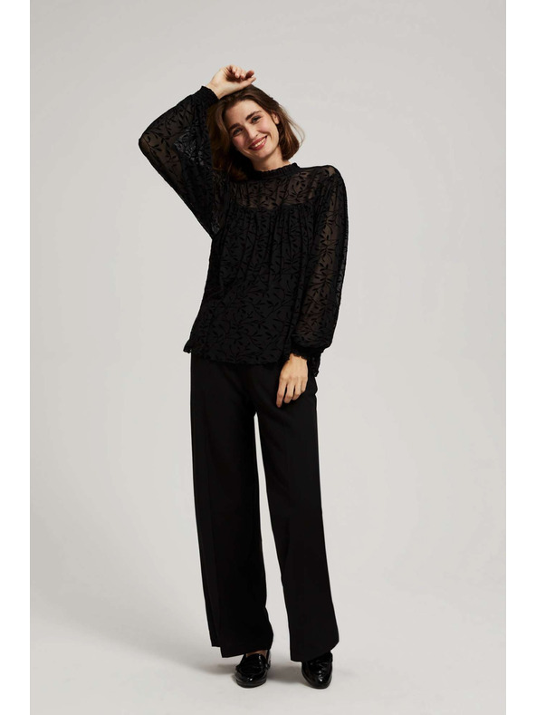 Moodo Черна блуза с накъсани ръкави Moodo