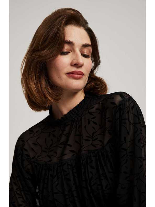 Moodo Черна блуза с накъсани ръкави Moodo