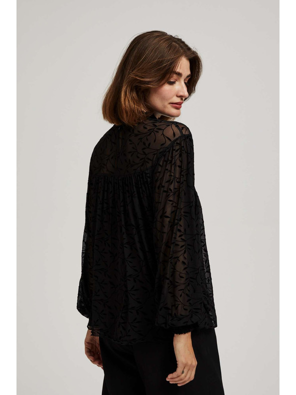 Moodo Черна блуза с накъсани ръкави Moodo
