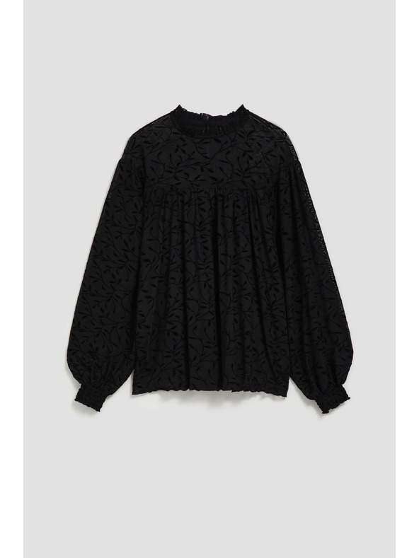 Moodo Черна блуза с накъсани ръкави Moodo