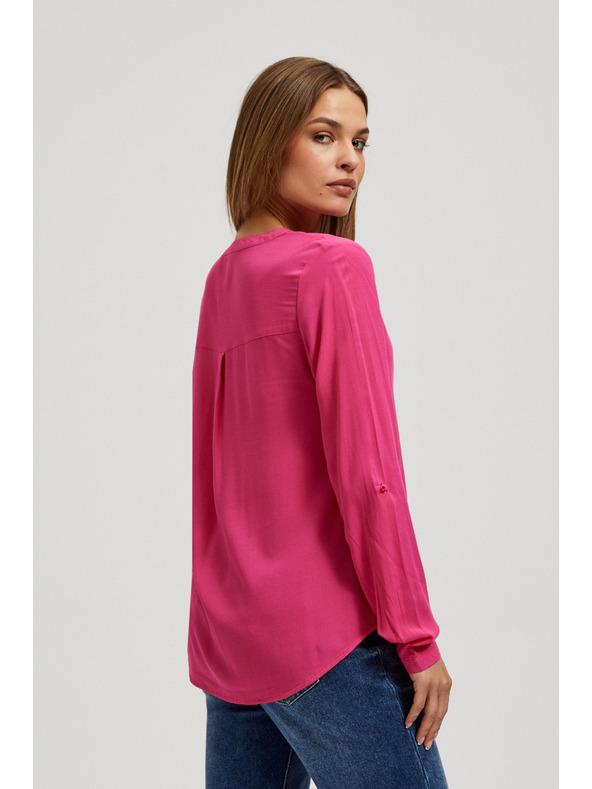 Moodo Риза с V-образен деколте и малък джоб Moodo