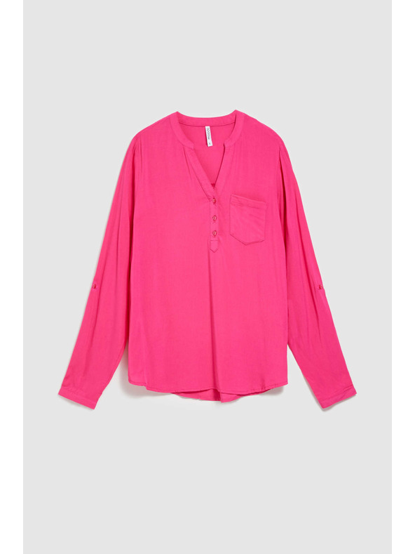 Moodo Риза с V-образен деколте и малък джоб Moodo