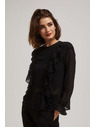 Moodo Черна риза с волани и дълги ръкави Moodo