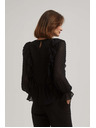 Moodo Черна риза с волани и дълги ръкави Moodo