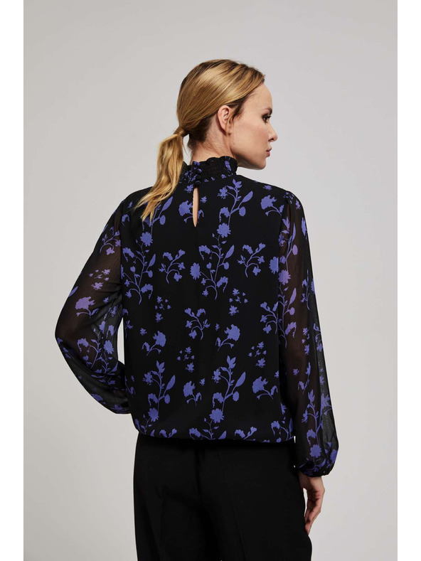 Moodo Черна риза с цветен принт Moodo