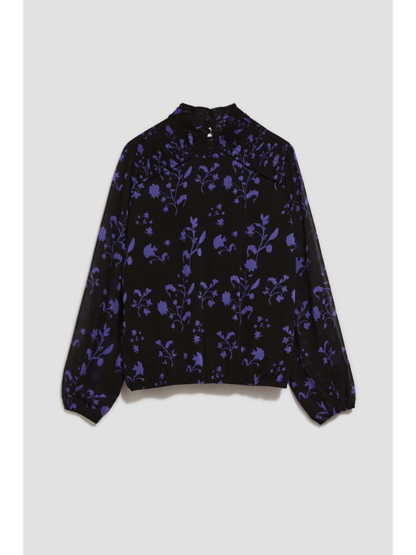 Moodo Черна риза с цветен принт Moodo