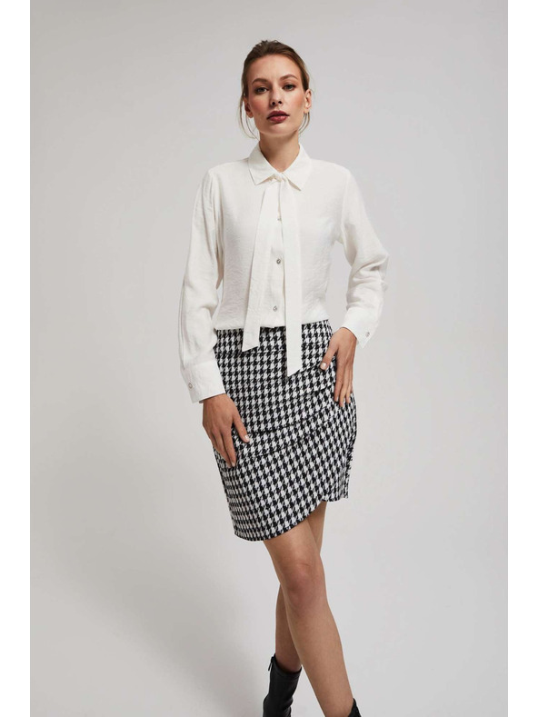 Moodo Перлена риза Moodo с вързан деколте и декоративни копчета