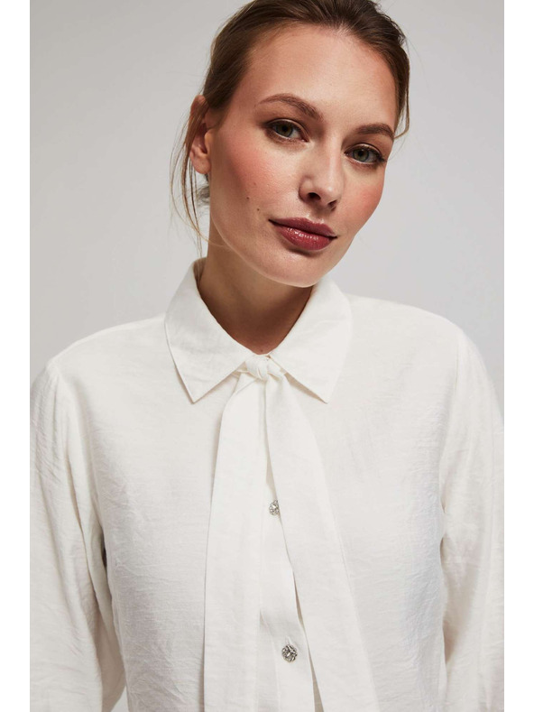 Moodo Перлена риза Moodo с вързан деколте и декоративни копчета