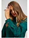Moodo Смарагдова блуза с декоративни копчета Moodo