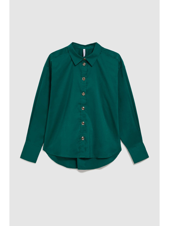 Moodo Смарагдова блуза с декоративни копчета Moodo