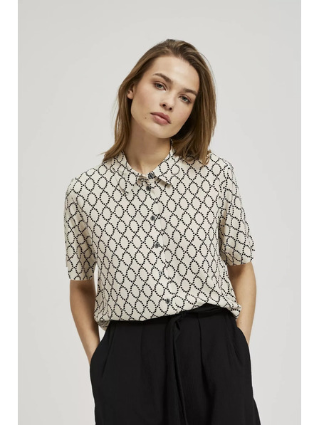 Moodo Бежова копченна риза с десен Moodo