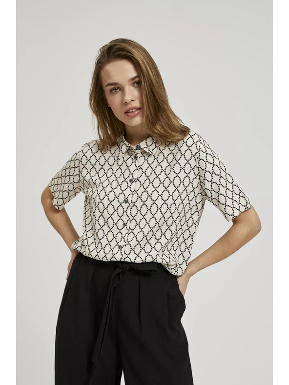 Moodo Бежова копченна риза с десен Moodo