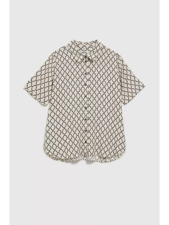 Moodo Бежова копченна риза с десен Moodo