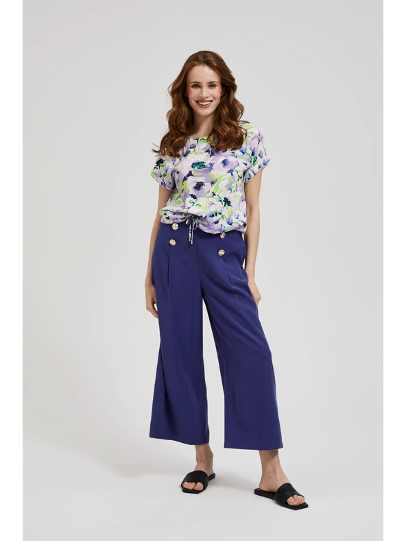 Moodo Щампована риза с цветен десен лилава Moodo