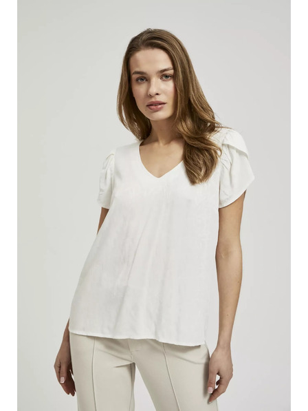 Moodo Бяла риза с V-образно деколте Moodo