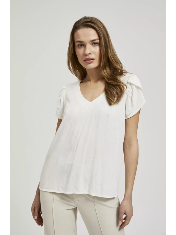 Moodo Бяла риза с V-образно деколте Moodo