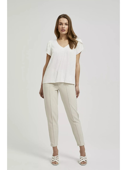 Moodo Бяла риза с V-образно деколте Moodo