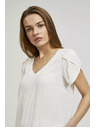 Moodo Бяла риза с V-образно деколте Moodo
