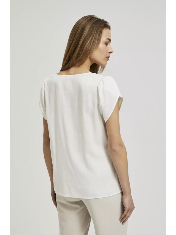 Moodo Бяла риза с V-образно деколте Moodo