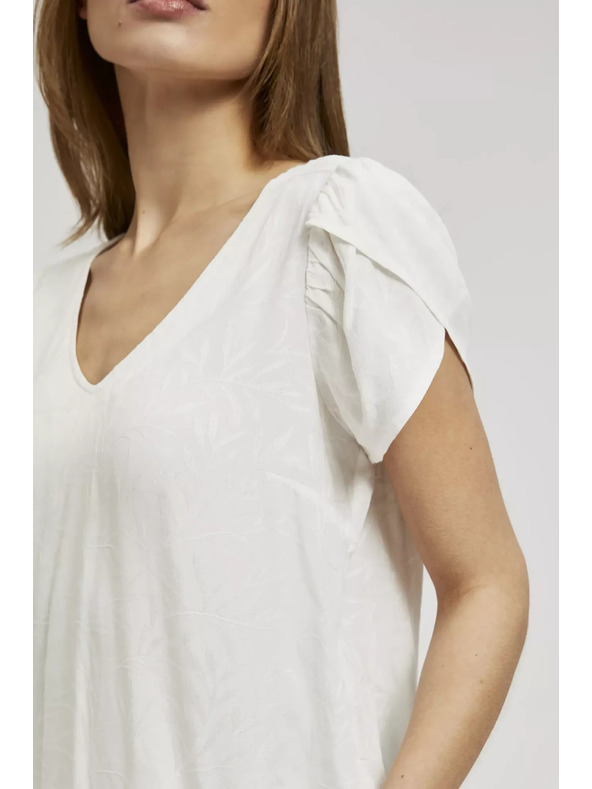 Moodo Бяла риза с V-образно деколте Moodo