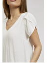 Moodo Бяла риза с V-образно деколте Moodo