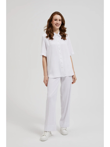 Moodo Бяла вискозна риза с яка Moodo