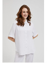Moodo Бяла вискозна риза с яка Moodo