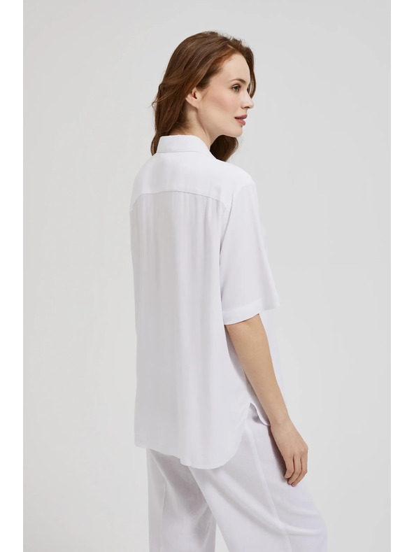 Moodo Бяла вискозна риза с яка Moodo