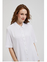 Moodo Бяла вискозна риза с яка Moodo