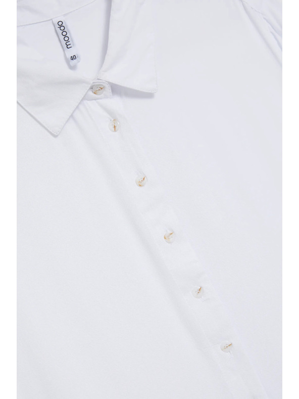 Moodo Бяла вискозна риза с яка Moodo