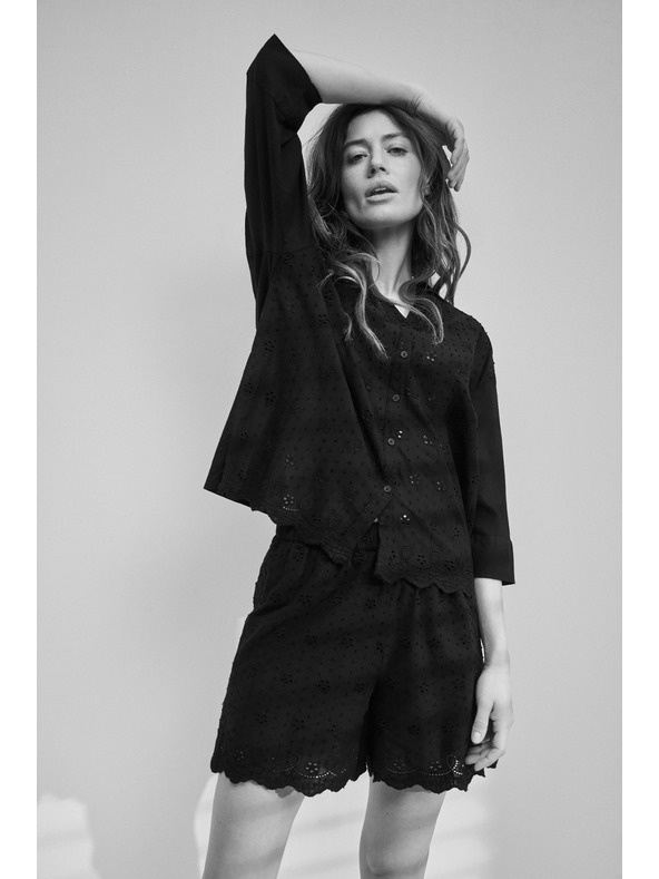 Moodo Черна oversize копченна риза Moodo