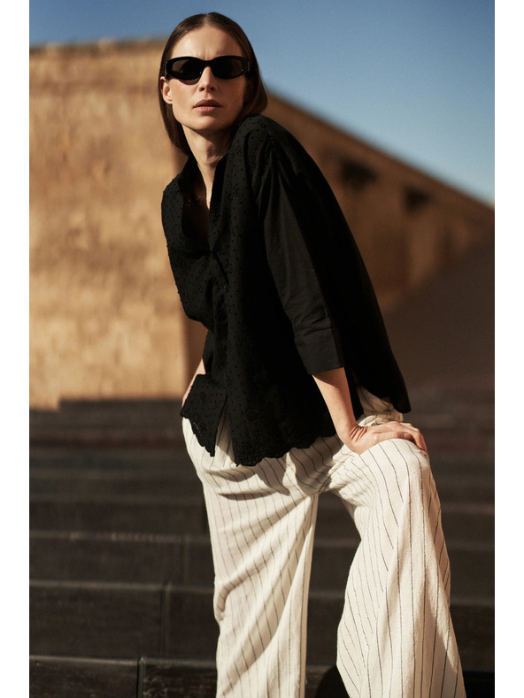 Moodo Черна oversize копченна риза Moodo